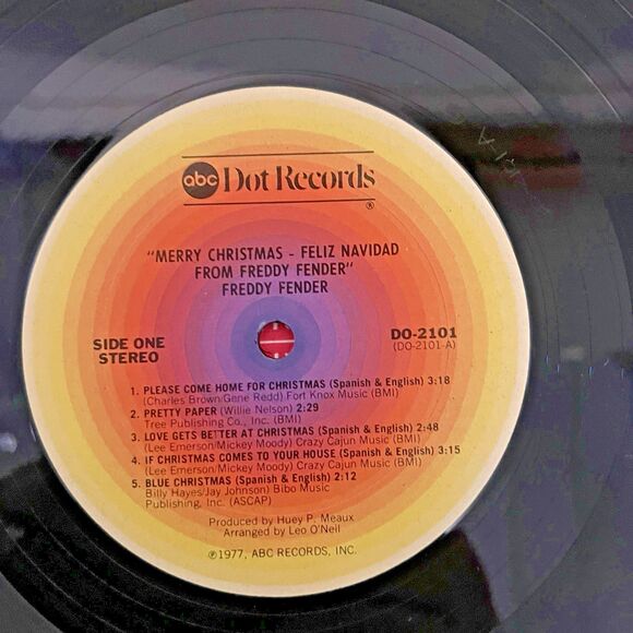 FREDDY FENDER~MERRY CHRISTMAS FROM FREDDY FENDER (FELIZ NAVIDAD) LP - Picture 7 of 7